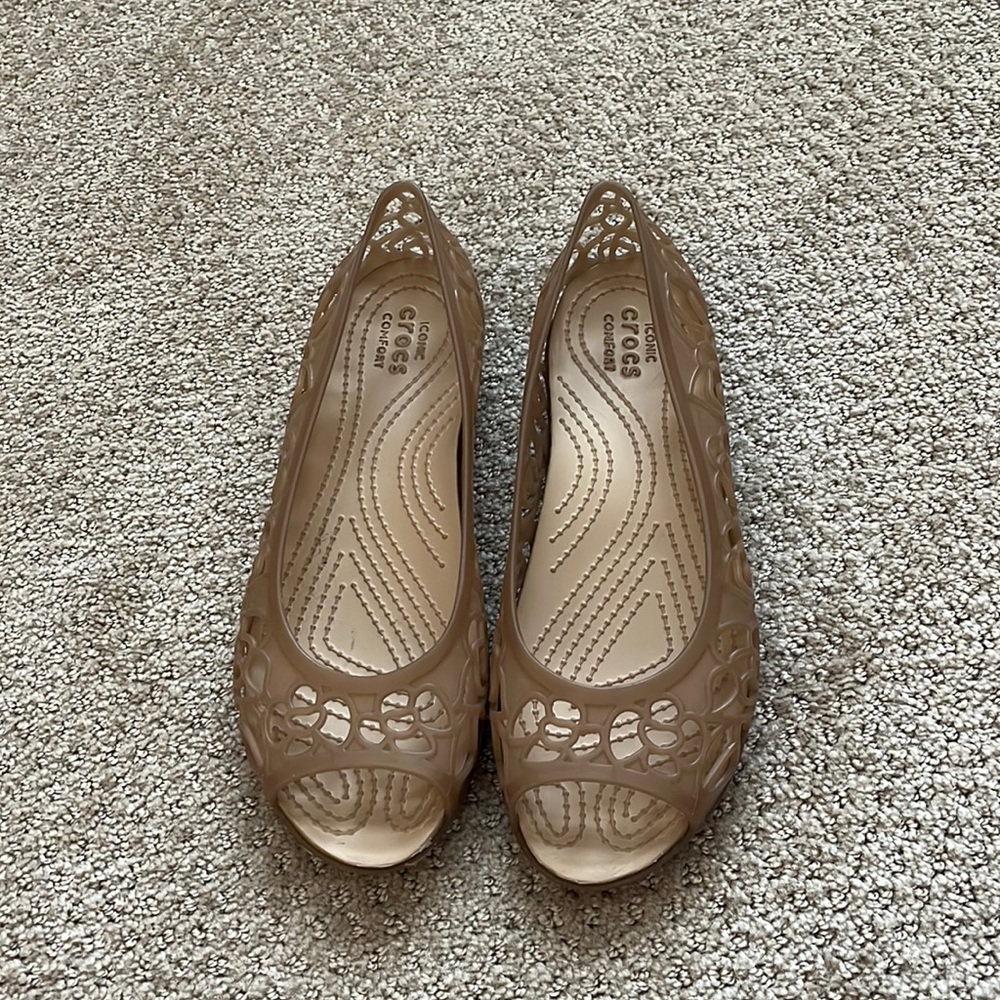 Crocs peep toe flats